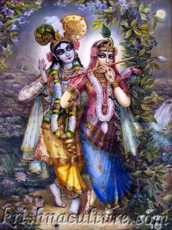 Radha Steals Flute Canvas Art 12X16"